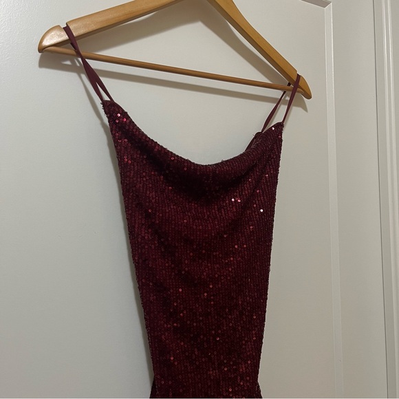 SIDEFEEL - Square Neck - Sequin Spaghetti Strap Backless Bodycon Mini Dresses - Picture 8 of 12